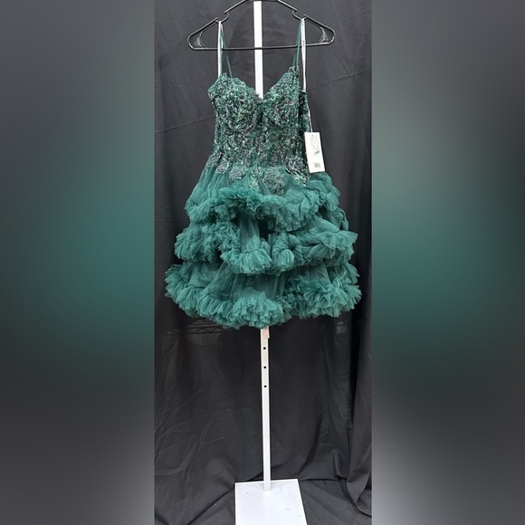 Mac Duggal 20645 NWT Embellished Tulle Cocktail And Party Dress - Picture 3 of 11